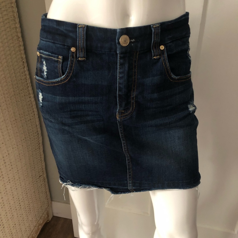 Bootlegger Stretch Denim Skirt